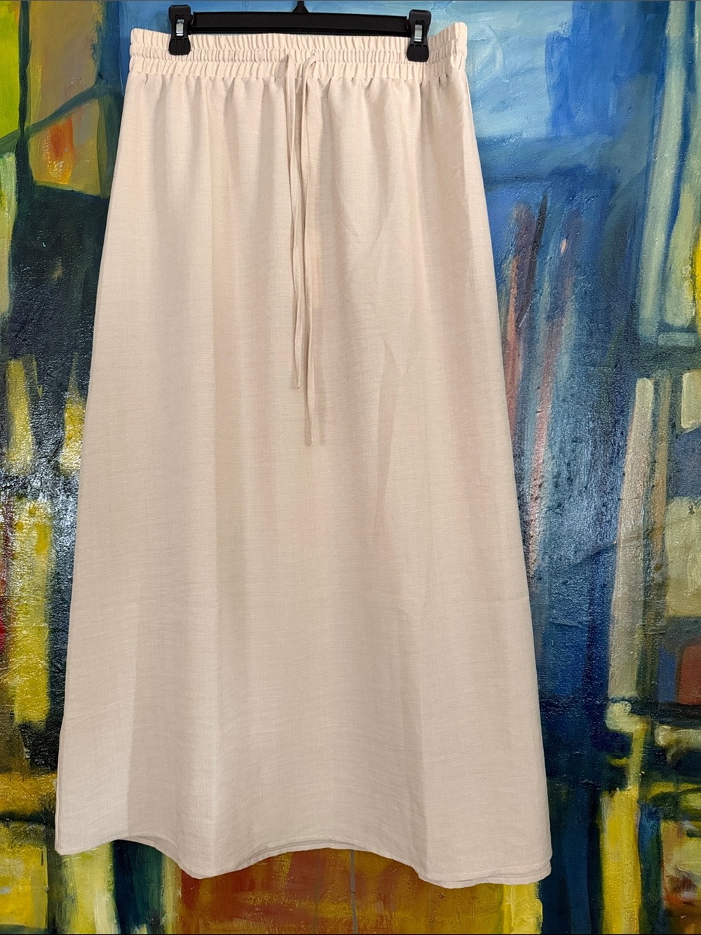 Halara cream drawstring maxi skirt large